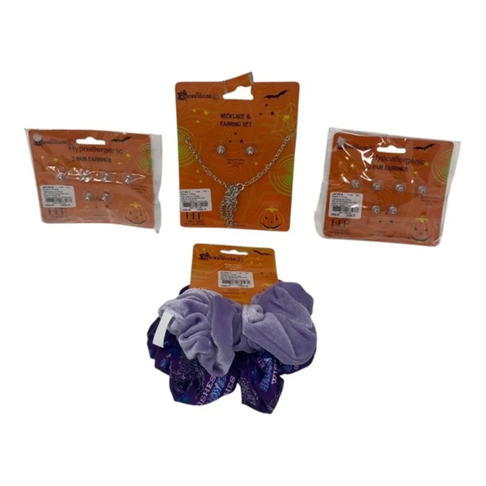 Disney Claire's Descendants Jewelry Set Earrings Necklace Scrunchies New‎